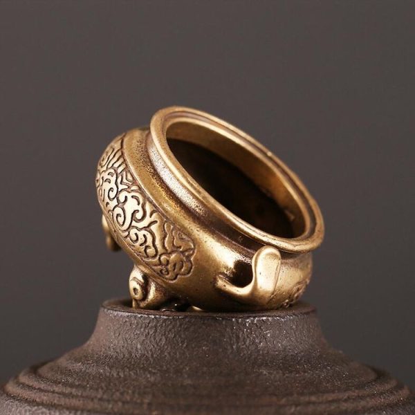 Antique Brass Bronze Tripod Censer Furnace Home Decoration (Brass) - Image 4
