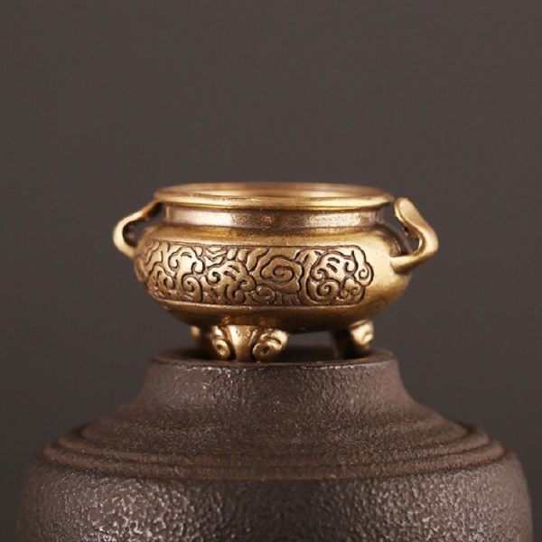 Antique Brass Bronze Tripod Censer Furnace Home Decoration (Brass) - Image 6
