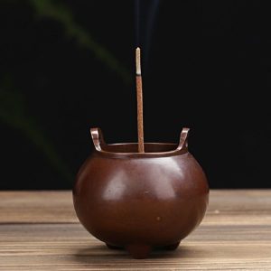 Binaural Incense Burner Pure Copper Household Small Indoor Antique Incense Burner, Style: Hand-played Vatican Incense Burner