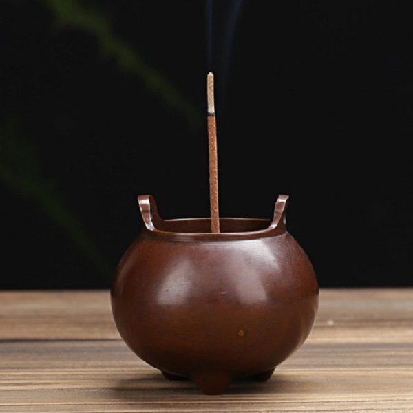 Binaural Incense Burner Pure Copper Household Small Indoor Antique Incense Burner, Style: Hand-played Vatican Incense Burner - Image 2