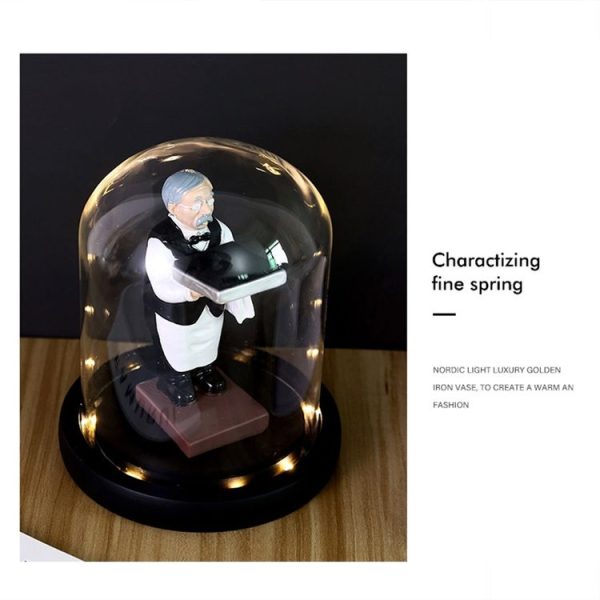Watch Shelf Support Decorative Ornaments Watch Storage Box Display Stand, Item No.: Large Old Butler + Black Cover - Image 10