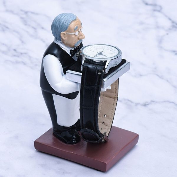 Watch Shelf Support Decorative Ornaments Watch Storage Box Display Stand, Item No.: Large Old Butler + Black Cover - Image 4