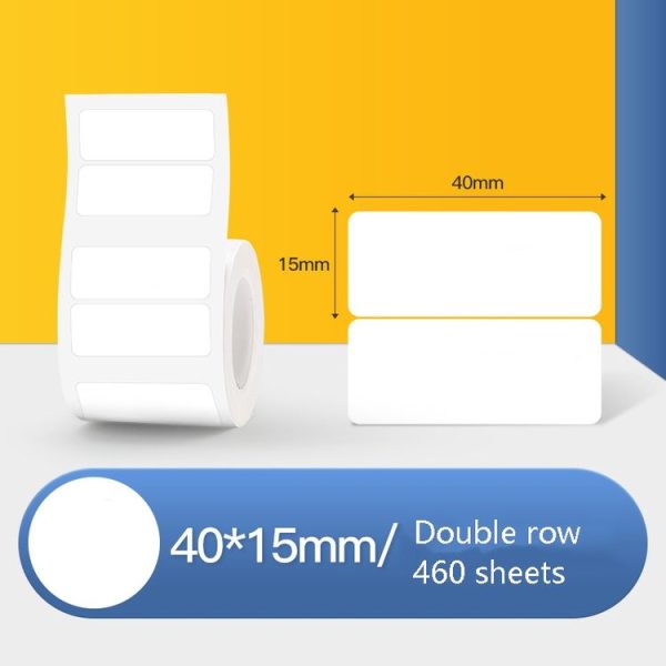 Thermal Label Paper Self-Adhesive Paper Fixed Asset Food Clothing Tag Price Tag for NIIMBOT B11 / B3S, Size: 40x15mm 460 Sheets