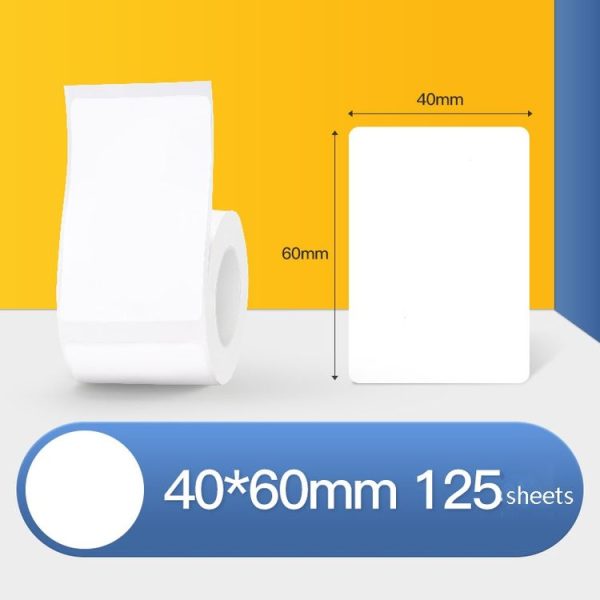 Thermal Label Paper Self-Adhesive Paper Fixed Asset Food Clothing Tag Price Tag for NIIMBOT B11 / B3S, Size: 40x60mm 125 Sheets