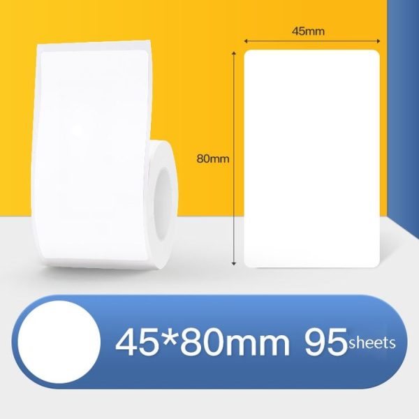 Thermal Label Paper Self-Adhesive Paper Fixed Asset Food Clothing Tag Price Tag for NIIMBOT B11 / B3S, Size: 45x80mm 95 Sheets