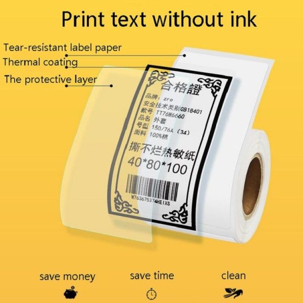 Thermal Label Paper Self-Adhesive Paper Fixed Asset Food Clothing Tag Price Tag for NIIMBOT B11 / B3S, Size: 50x20mm 320 Sheets - Image 4