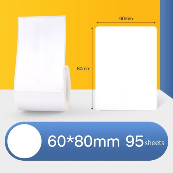 Thermal Label Paper Self-Adhesive Paper Fixed Asset Food Clothing Tag Price Tag for NIIMBOT B11 / B3S, Size: 60x80mm 95 Sheets