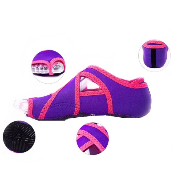 HiSEA 0030 Cross Instep Non-Slip Fingerless Dance Shoes Yoga Shoes, Size: S (35-36) (Sapphire Blue) - Image 3