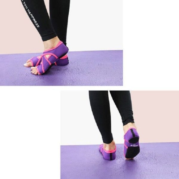 HiSEA 0030 Cross Instep Non-Slip Fingerless Dance Shoes Yoga Shoes, Size: S (35-36) (Sapphire Blue) - Image 5