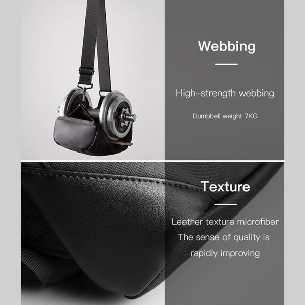 KINGSONS KS3211W Business Casual Chest Bag Water-Repellent Multi-Functional Wear-Resistant Messenger Bag - Image 14