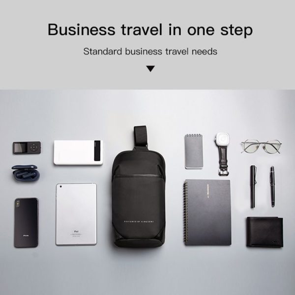 KINGSONS KS3211W Business Casual Chest Bag Water-Repellent Multi-Functional Wear-Resistant Messenger Bag - Image 4