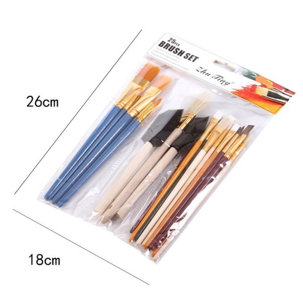 ZHU TING 25 PCS / Set Multifunctional Oil Paint Brush Gouache Watercolor Acrylic Paint Brush Student Painting Supplies - Image 10