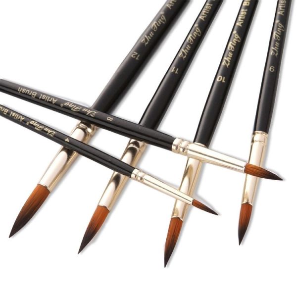 ZHU TING 12 PCS / Set Nylon Hair Watercolor Pen Children Painted Gouache Brush (Black Rod Tips) - Image 5