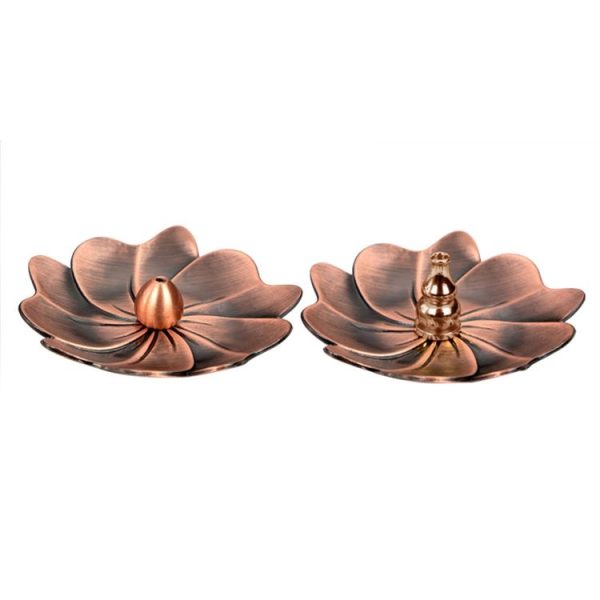 Household Bedroom Alloy sandalwood Furnace Creative Antique Line Incense Burner Incense Holder, Style: Gourd (Red Copper) - Image 2