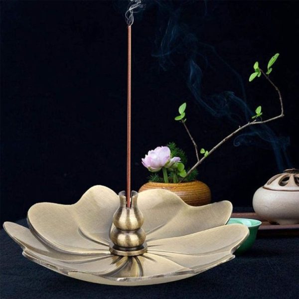 Household Bedroom Alloy sandalwood Furnace Creative Antique Line Incense Burner Incense Holder, Style: Gourd (Red Copper) - Image 4
