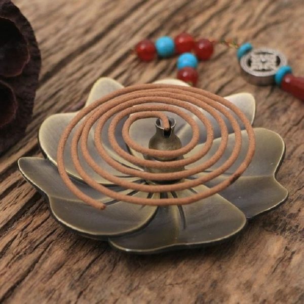 Household Bedroom Alloy sandalwood Furnace Creative Antique Line Incense Burner Incense Holder, Style: Gourd (Red Copper) - Image 5