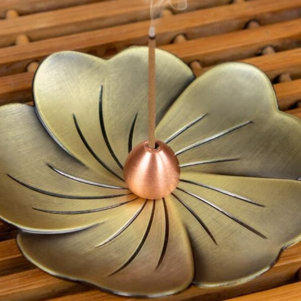 Household Bedroom Alloy sandalwood Furnace Creative Antique Line Incense Burner Incense Holder, Style: Gourd (Red Copper) - Image 6