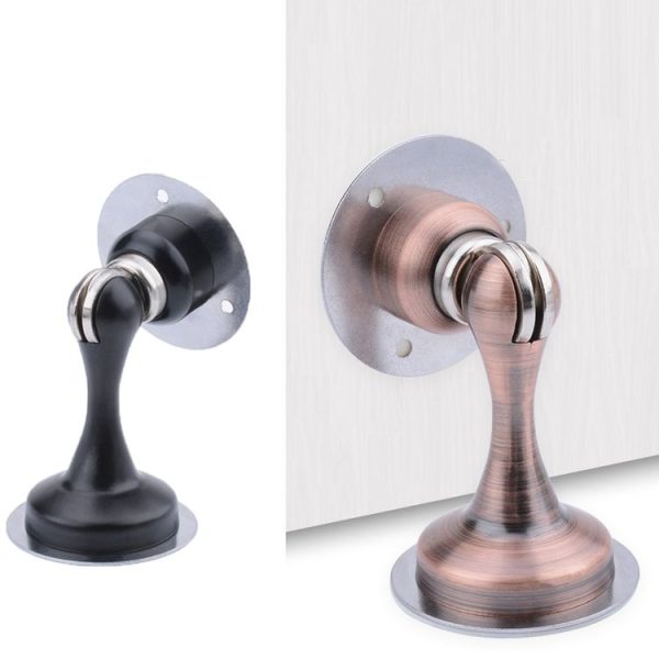 Punch-Free Stainless Steel Thickened Strong Magnetic Door Stopper (Black) - Image 2