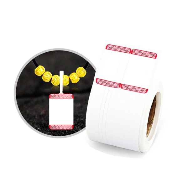 2 PCS Jewelry Tag Price Label Thermal Adhesive Label Paper for NIIMBOT B11 / B3S, Size: Hanging Hole 1 White 400 Sheets - Image 2
