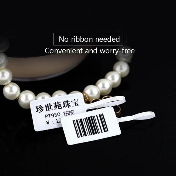 2 PCS Jewelry Tag Price Label Thermal Adhesive Label Paper for NIIMBOT B11 / B3S, Size: Hanging Hole 1 White 400 Sheets - Image 4