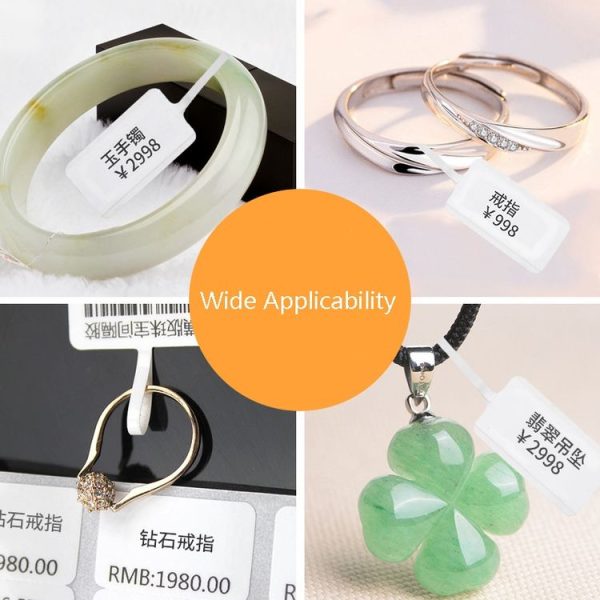 2 PCS Jewelry Tag Price Label Thermal Adhesive Label Paper for NIIMBOT B11 / B3S, Size: Hanging Hole 1 White 400 Sheets - Image 5