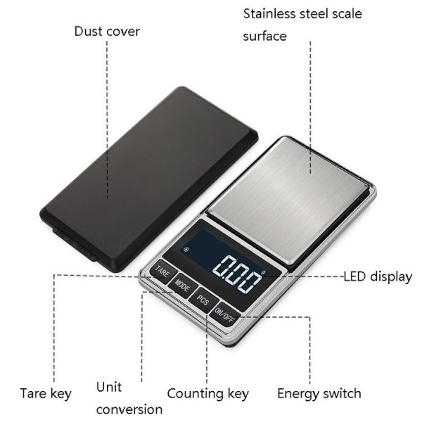 Kitchen Stainless Steel Mini Portable Scale High Precision Jewelry Scale Electronic Scale, Specification: 100g / 0.01g - Image 5