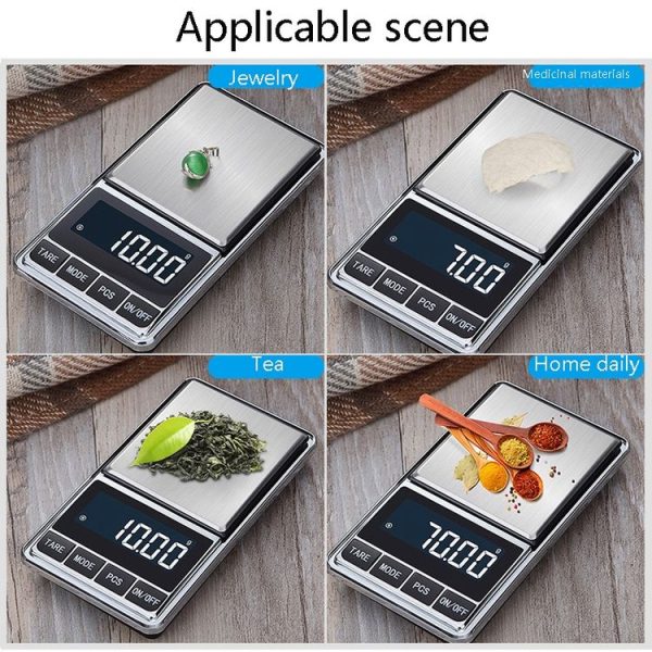 Kitchen Stainless Steel Mini Portable Scale High Precision Jewelry Scale Electronic Scale, Specification: 500g / 0.01g - Image 7