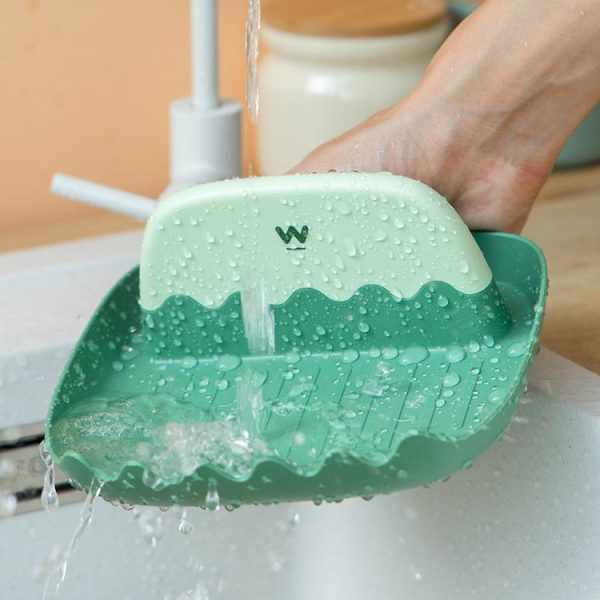 Pot Lid Rack Kitchen Countertop Finishing Storage Bracket Spatula Soup Spoon Chopsticks Rack (Green) - Image 4