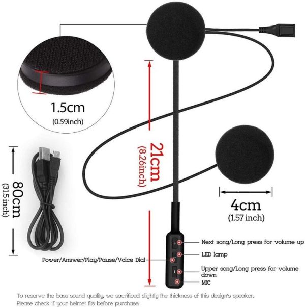 MH01 Bluetooth 5.0 Helmet Headset Auto Answer / Stereo Effect Bluetooth Headset - Image 3