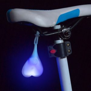 3 PCS Bicycle Night Riding Beating Heart Taillights Mountain Bike Riding Equipment Warning Lights (Blue)