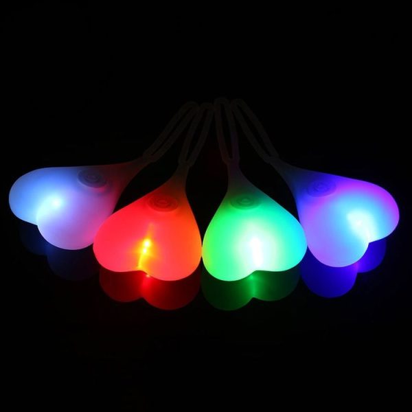 3 PCS Bicycle Night Riding Beating Heart Taillights Mountain Bike Riding Equipment Warning Lights (Blue) - Image 5