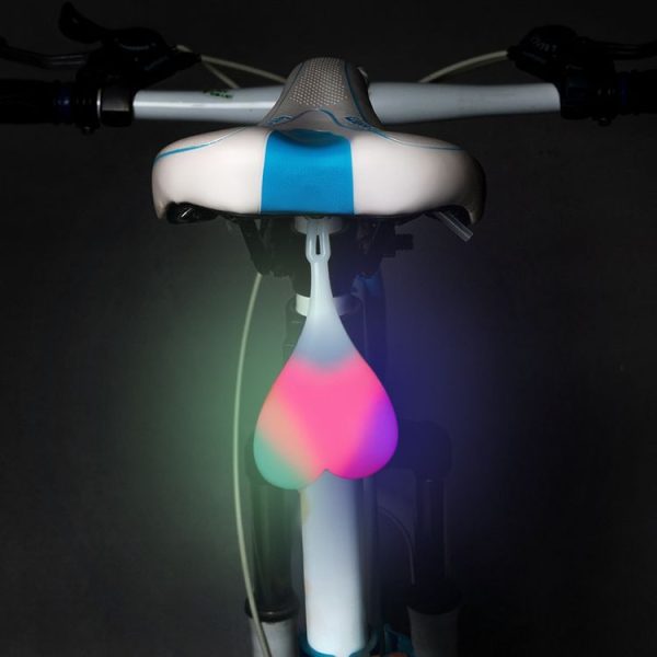 3 PCS Bicycle Night Riding Beating Heart Taillights Mountain Bike Riding Equipment Warning Lights (Blue) - Image 6