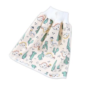 Baby Water-Proof And Leak-Proof Cloth Diapers Children Washable Cotton Cloth Bed-Wetting Skirt Pants, Colour: L (Dinosaur Cactus)