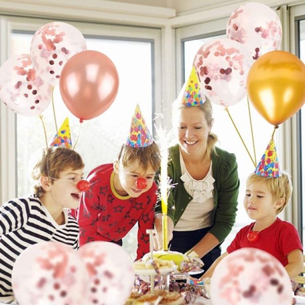 2 Set 10 PCS / Set Inflatable Ball Toy 12 inch Birthday Wedding Balloon Toy (Rose Gold+Gold) - Image 5