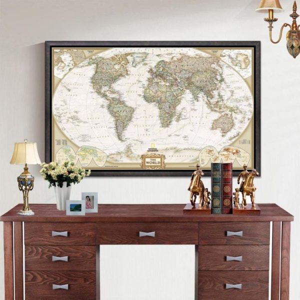 Antique Poster Wall Chart Retro Matte Kraft Paper World Map, Size: 21X30cm - Image 3