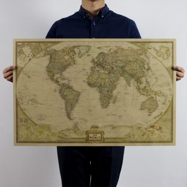 Antique Poster Wall Chart Retro Matte Kraft Paper World Map, Size: 21X30cm - Image 7