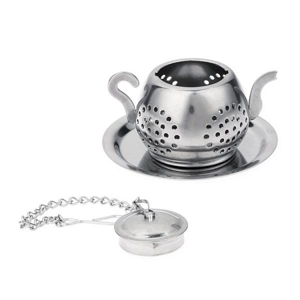 2 PCS Stainless Steel 304 Round Pot Tea Strainer Teapot-Shaped Tea Maker Tea Leak Filter Tea Ball (Stainless steel round teapot) - Image 3