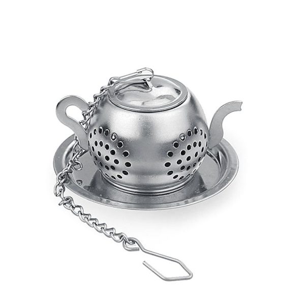 2 PCS Stainless Steel 304 Round Pot Tea Strainer Teapot-Shaped Tea Maker Tea Leak Filter Tea Ball (Stainless steel round teapot) - Image 5