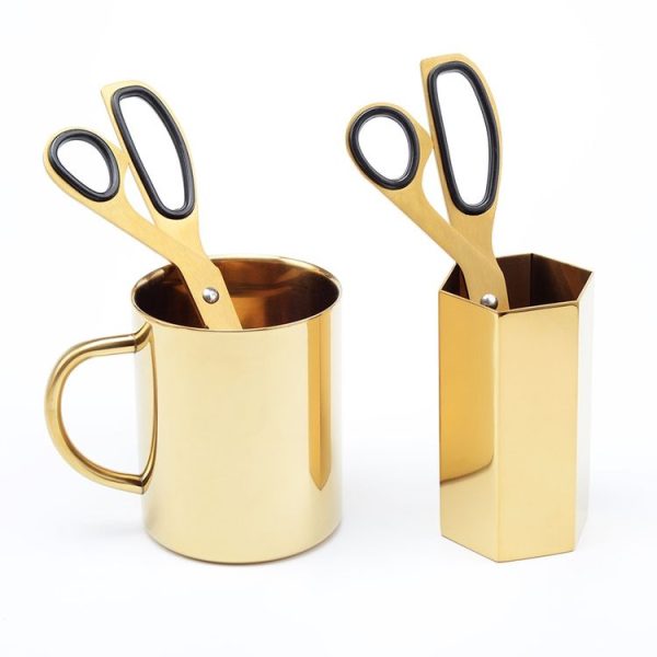 Office And Household Asymmetric Scissors Simple Brass Scissors - Image 6