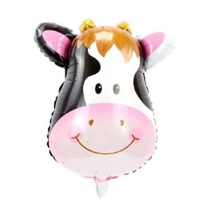 3 PCS Animal Head Aluminum Balloon Child Toy Party Supplies, Size: 20 inches (Cow Head)