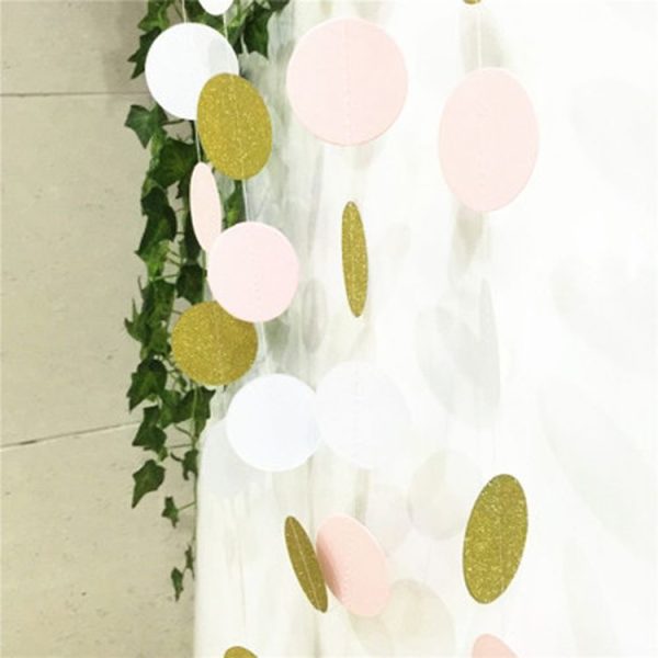 5 PCS Flash Gold Paper String Pull Flower Hanging Ornaments Wedding Party Holiday Decoration, Specification: Length 2m (Pentagram Red White Blue) - Image 5
