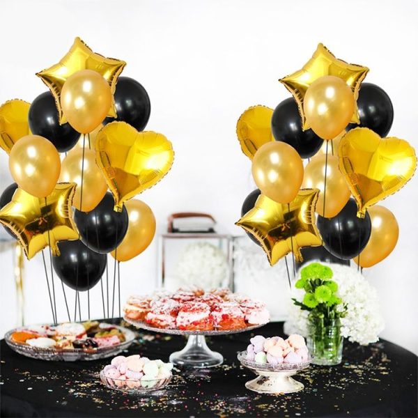 2 PCS Love Five-pointed Star Aluminum BalloonPearl Latex Balloon Set (Pearl Blue White) - Image 3