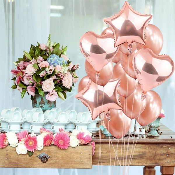 2 PCS Love Five-pointed Star Aluminum BalloonPearl Latex Balloon Set (Pearl Blue White) - Image 4