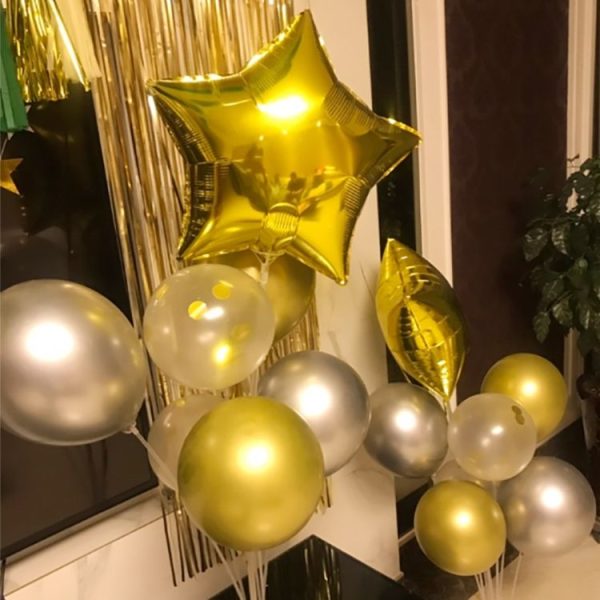 2 PCS Love Five-pointed Star Aluminum BalloonPearl Latex Balloon Set (Pearl Blue White) - Image 5
