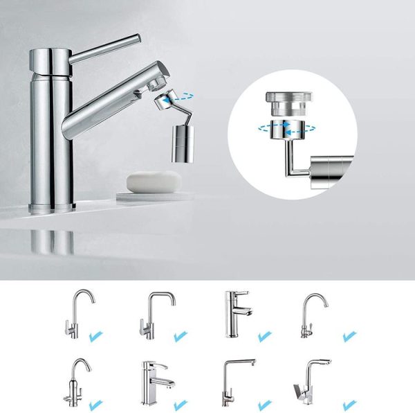 720-Degree Universal Rotating Faucet Anti-Splash Spout Filter Dual-Function Faucet, Specification: Two Sections - Image 6