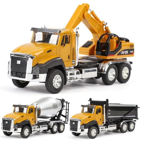 Children Toy Engineering Vehicle Set Simulation Alloy Car Model (Dump Truck) - Image 3