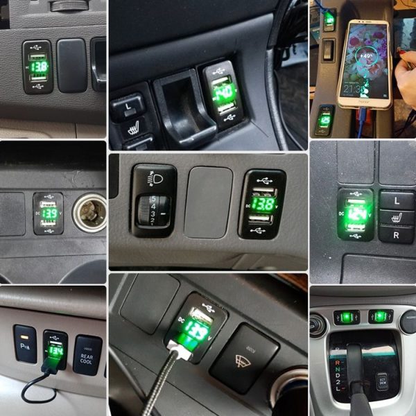 Car Charger Original Hole Non-Destructive Modification Of Dual Usb Car Charger With Line Suitable For Toyota (FTWU Blue Light) - Image 10
