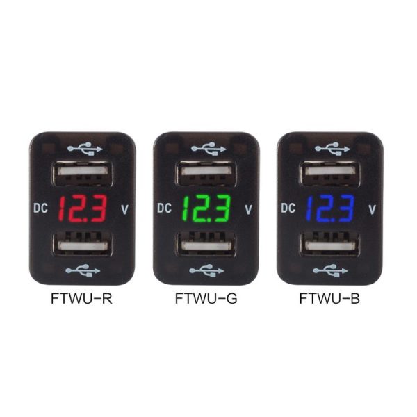 Car Charger Original Hole Non-Destructive Modification Of Dual Usb Car Charger With Line Suitable For Toyota (FTWU Blue Light) - Image 2