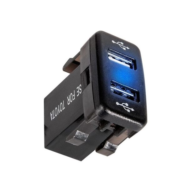 Car Charger Original Hole Non-Destructive Modification Of Dual Usb Car Charger With Line Suitable For Toyota (FTWU Blue Light) - Image 5