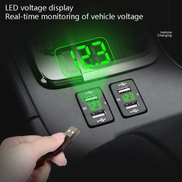 Car Charger Original Hole Non-Destructive Modification Of Dual Usb Car Charger With Line Suitable For Toyota (FTWU Blue Light) - Image 7